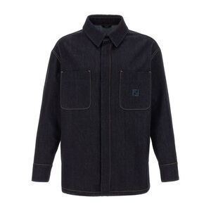 Fendi Blue Cotton Denim Men's Jacket